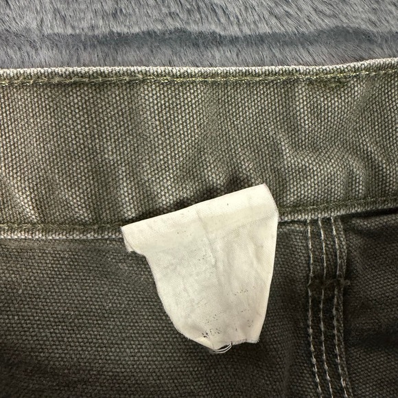 Carhartt Loose Fit Carpenter Pants Faded Olive Green Duck Canvas Mens 34x30 - Picture 3 of 10